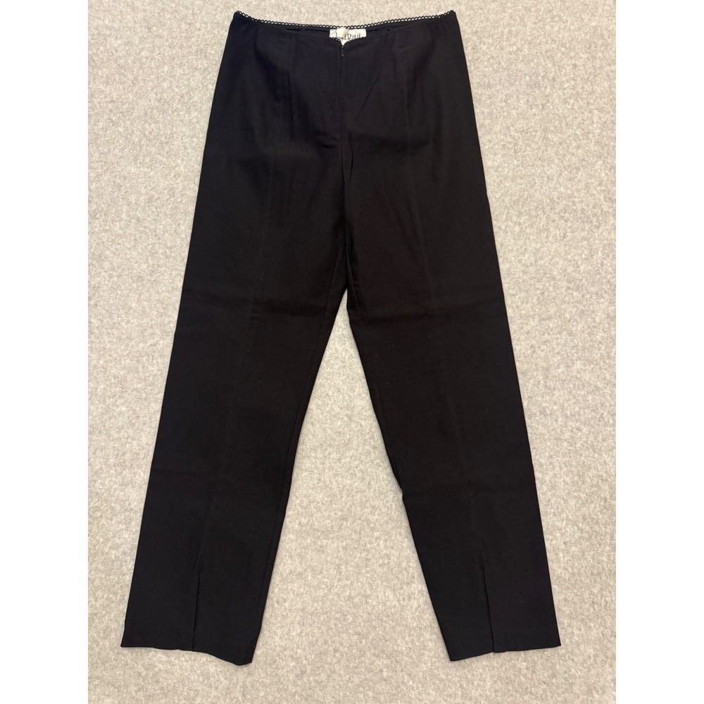 Joseph Ribkoff Black Scalloped Waist Straight Leg‎ Dress Pants Womens 8